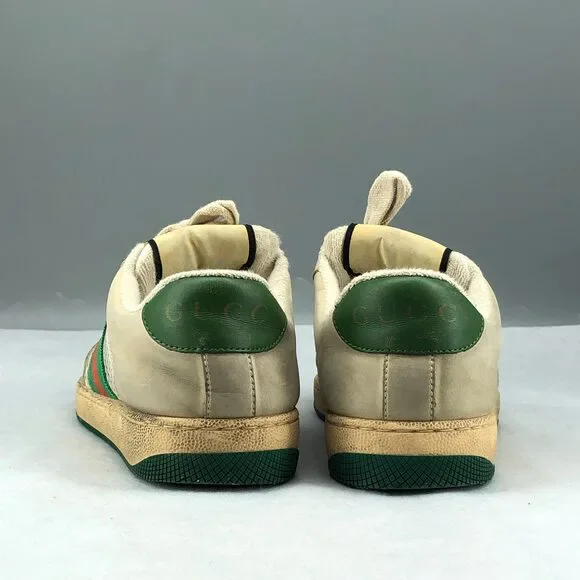 Gucci Ace Web Stripe Sneakers White Green Women’s Size 35.5 - Picture 6 of 11